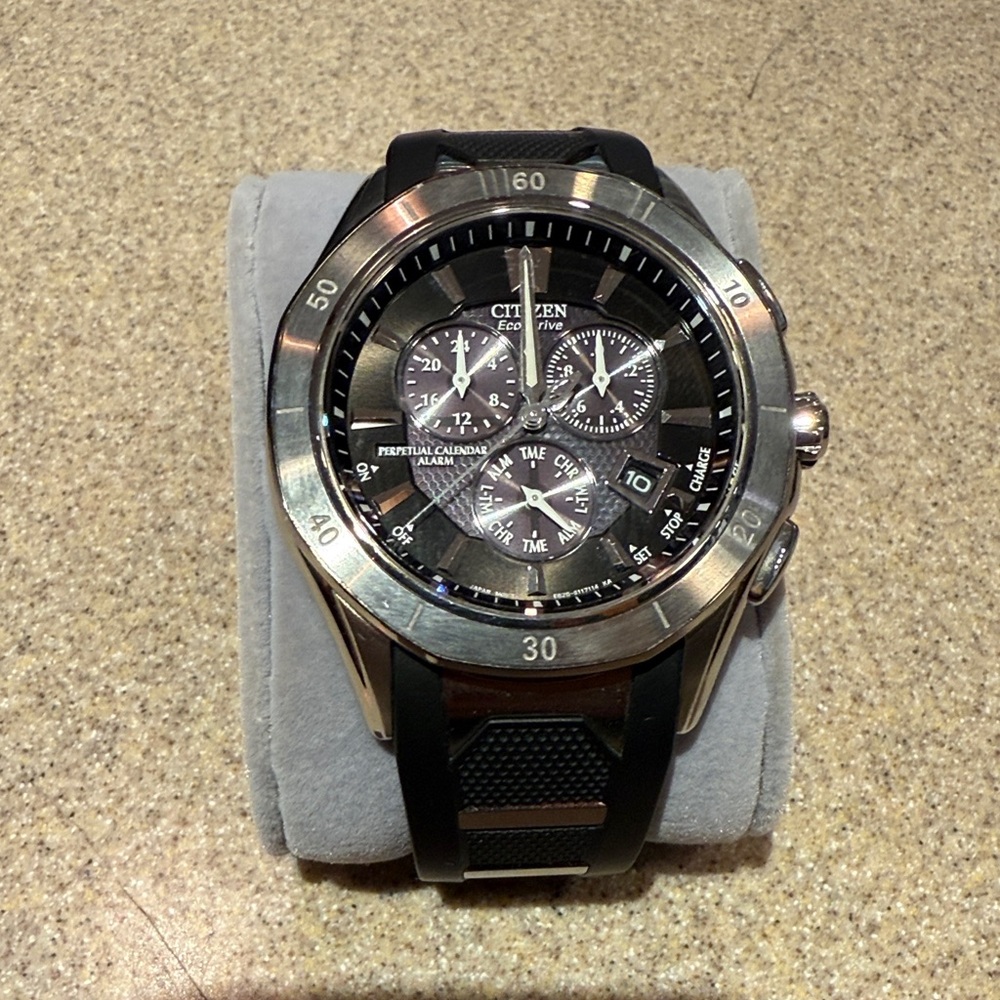 Citizen Eco-Drive Black and Silver Chronograph Watch